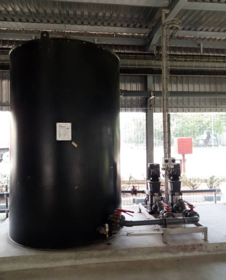 Large outdoor chemical bulk storage silo asset