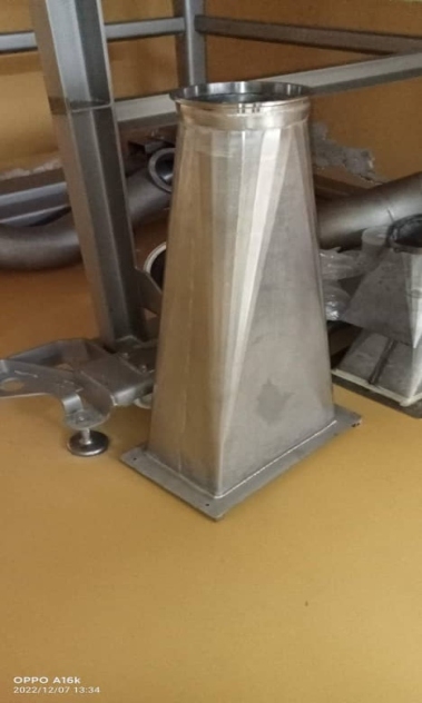 Precision floor-bolted stainless holding leg component